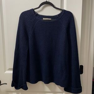 Navy Knit bell-sleeved sweater